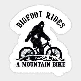 bigfoot rides a mountain bike Sticker